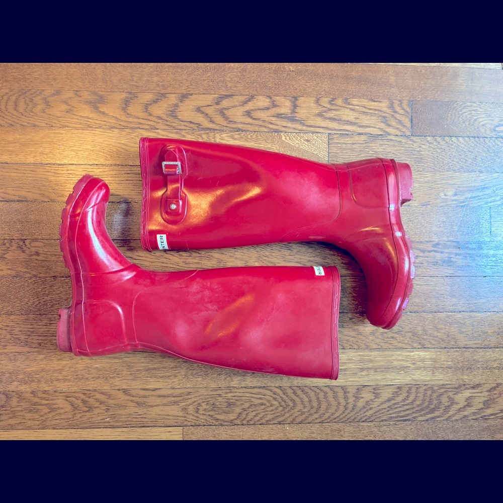 Red Hunter boots